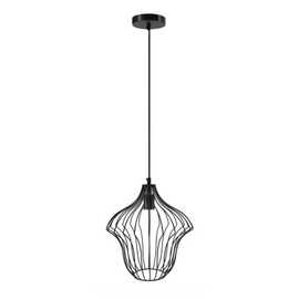 Lampe Pendentif Moderne Spezia Noire Style Cage Doiseau